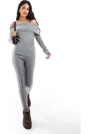 In The Style Grå leggings i strik - Del af sæt