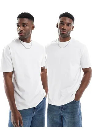 ASOS Essentials - Hvide T-shirts i afslappet pasform i pakke med 2 stk