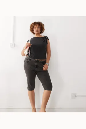 Noisy May Vasket sorte capri-jeans