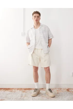 Obey Easy - Ublegede tømrershorts i denim i falmet vask-Neutral