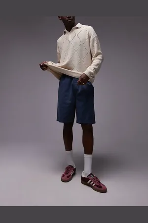 Topman Forvaskede blå chinoshorts i bomuld