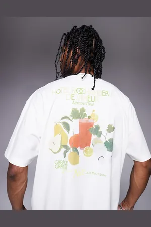 ASOS Oversized råhvid T-shirt med grafisk sommerprint