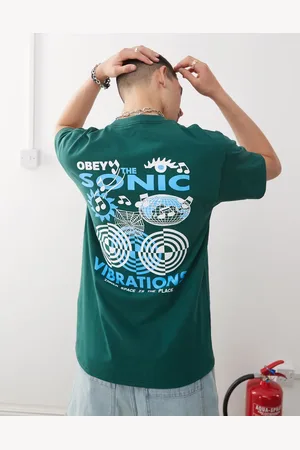 Obey Mørkegrøn T-shirt med 