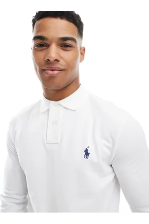 Ralph Lauren Figursyet smal poloskjorte med lange ærmer