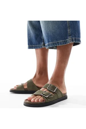 Pull&Bear Kakigrønne sandaler med dobbeltrem