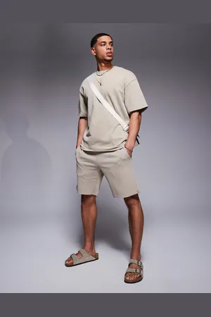 ADPT. Brune forvaskede jerseyshorts - Del af sæt