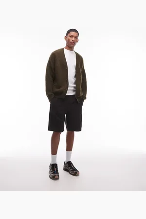 Topman Sorte chinoshorts i forvasket bomuld