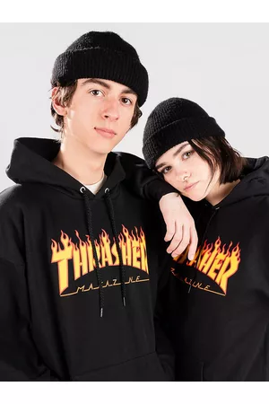 Thrasher Flame Hættetrøje sort