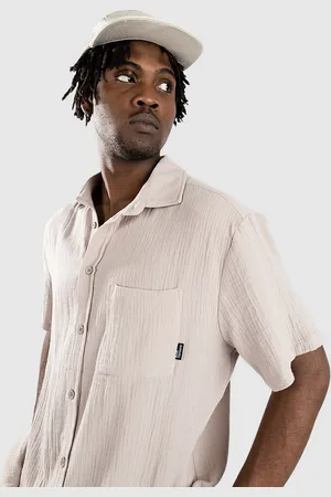 Blue Tomato Plain Linen Skjorte brun