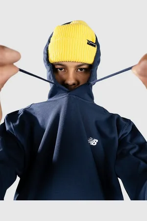 New Balance Small Logo French Terry Hættetrøje blå