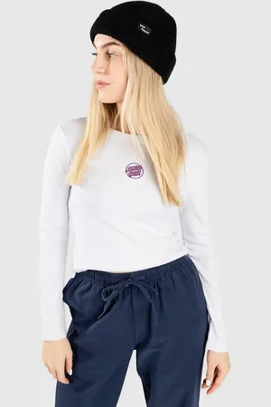 Santa Cruz Partial Dot Emb Langærmet t-shirt hvid