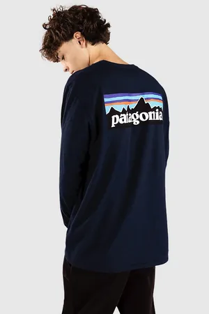 Patagonia P-6 Logo Responsibili Langærmet t-shirt blå