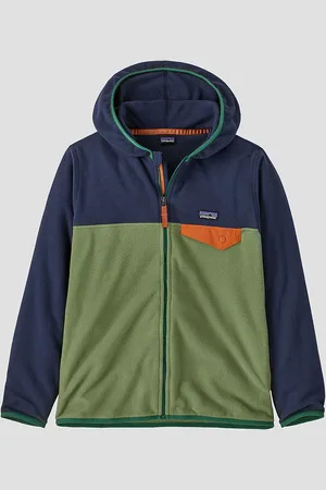 Patagonia Micro D Snap Kids Hættetrøje med lynlås grøn