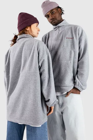 BEYOND Halfzip Fleecepullover grå