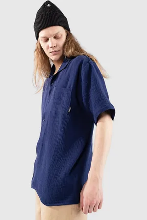 Blue Tomato Plain Linen Skjorte blå
