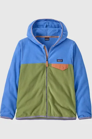 Patagonia Micro D Snap Kids Hættetrøje med lynlås grøn