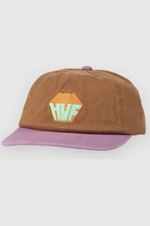 Huf Big Block Washed 6 Panel Cv Kasket brun