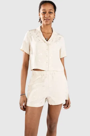 Brixton Silky Jacquard Button Down Skjorte hvid