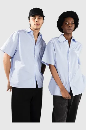 Another Cotton Lab Another Short Sleeve Skjorte blå