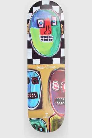 Arbor Greyson Checker 8.875" Skateboard deck orange