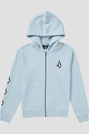 Volcom Bb Iconic Stone Flc Kids Hættetrøje med lynlås blå