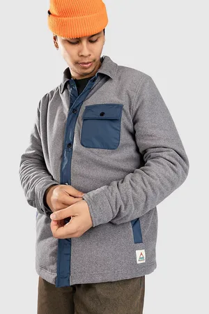 PASSENGER Firelight Sherpa Lined Overshirt Jakke grå