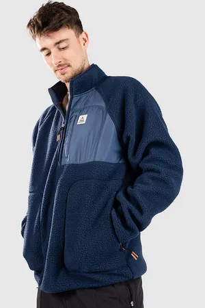 PASSENGER Offgrid 2.0 Zip 1/2 Recycled Sherpa Jacket blå