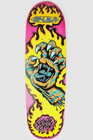 Santa Cruz Salba Tiger Hand Shaped 9.25" Skateboard deck pink