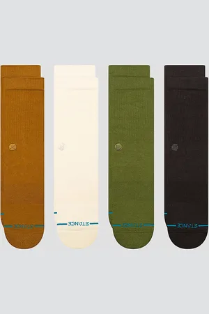 Stance Icon Crew 4 Pack Socks gul