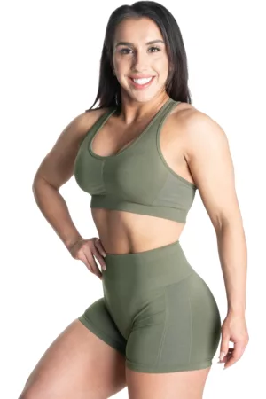 Better Bodies Scrunch Sports Bra, Washed Green