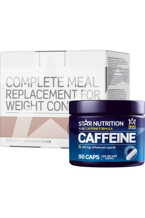 Star Nutrition Complete Meal Måltidserstatning vægtkontrol + koffeintabletter 200 mg 90 kapsler