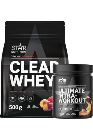 Star Nutrition Clear Whey Whey Protein 500 g + Ultimate Intra Workout kulhydratpulver 720 g