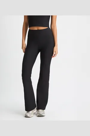 Röhnisch Ribstrikkede Flare Tights Sort