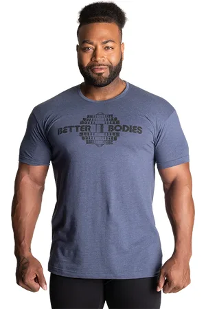 Better Bodies Recruit Tee, Sky Blue Melange