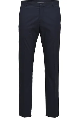 SELECTED Slhslim-Mylologan Navy Trouser B Noos Bottoms Trousers Formal Navy