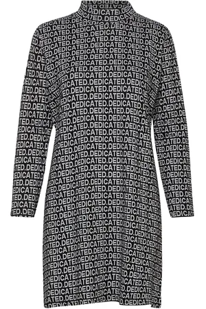 Dedicated Dress Lo Jacquard Knælang Kjole Black