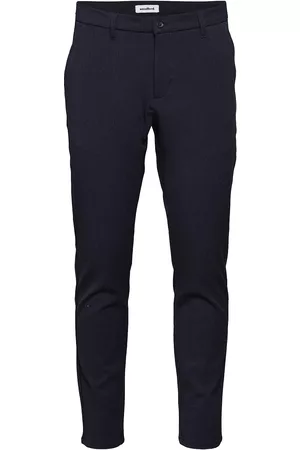 Woodbird Steffen Mel. Pant Designers Trousers Formal Blue