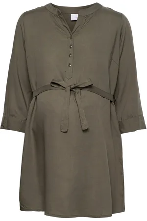 Mama;licious Mlmercy Lia 3/4 Woven Tunic 2F Noos A. Tops Tunics Green