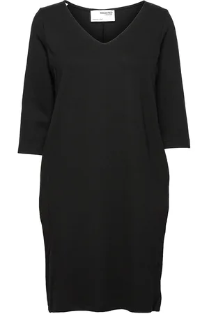 SELECTED Slfcaro-Tunni 3/4 Short Dress B Kort Kjole Black