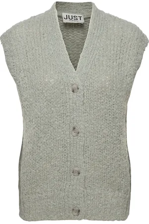 Just Female Erida Knit Vest Vests Knitted Vests Grey
