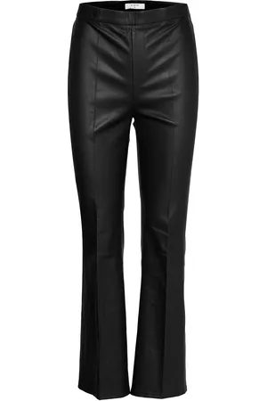 Dante 6 Tyson Crop Flare Leather Pants Bottoms Trousers Leather Leggings-Bukser Black