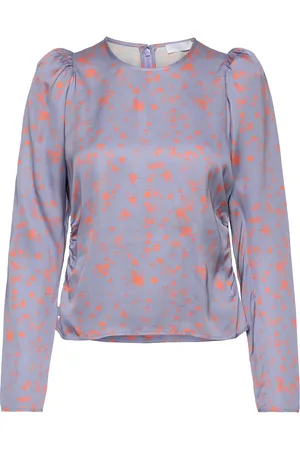 2nd Day 2Nd Courtney Tt - Fluid Satin Blur Tops Blouses Long-sleeved Purple