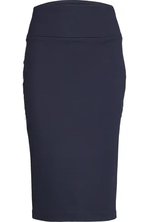 ESPRIT Soft Punto Mix + Match Stretch Skirt Knælang Nederdel Blue