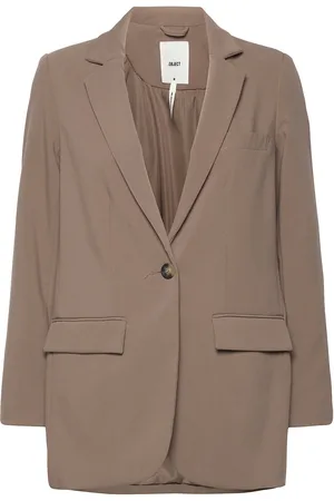 Object Objsigrid L/S Blazer Noos Blazers Single Breasted Blazers Brown