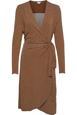 Dante 6 Momon Monogram Print Dress Knælang Kjole Brown