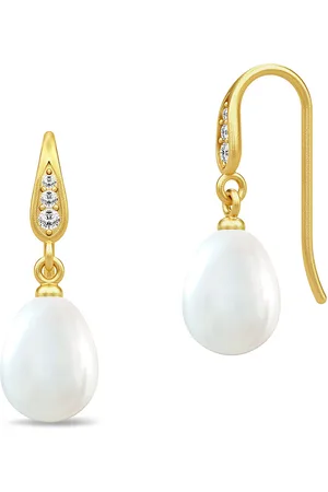 Julie Sandlau Ocean Earrings - Gold/White Ørestickere Smykker White
