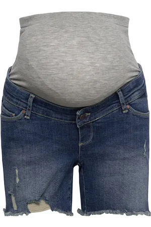 Mama;licious Mlhampshire Slim Destory Denim Shorts A. Bottoms Shorts Denim Shorts Blue