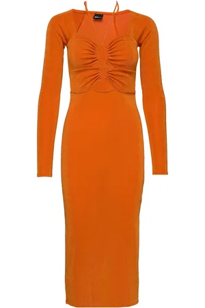 Gina Tricot Lorna Midi Dress Knælang Kjole Orange