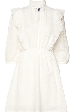 GANT D2. Broderie Anglaise Dress Kort Kjole White