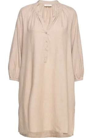 Freequent Fqlava-Dr-Kaftan-S Kort Kjole Beige